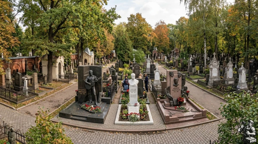 panorama-vaganovskogo-kladbishcha-pamyatniki-znamenitostyam