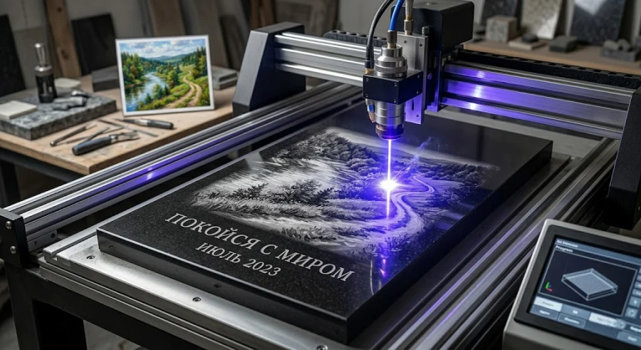 lazernaya-gravirovka-pamyatnika-process